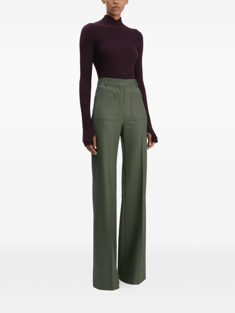 pocket-detail wide-leg trousers - 2