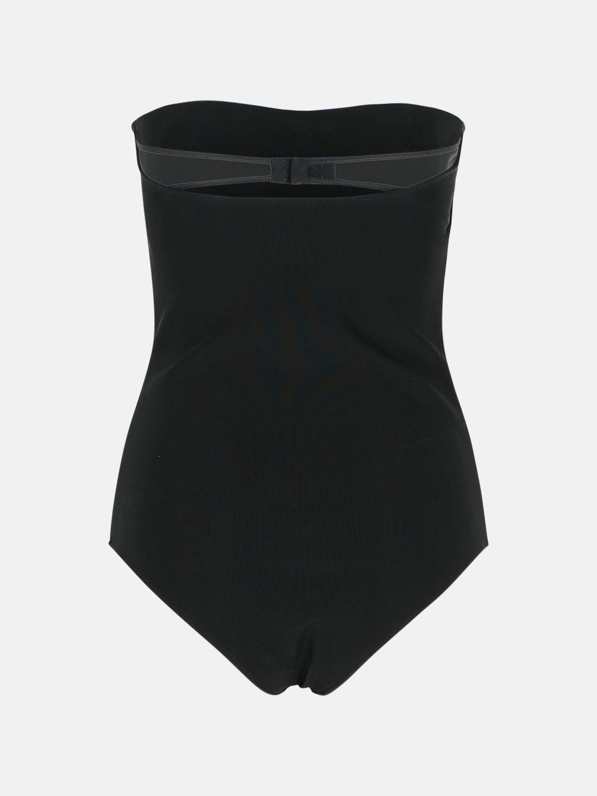 BLACK VISCOSE BLEND BODYSUIT - 3