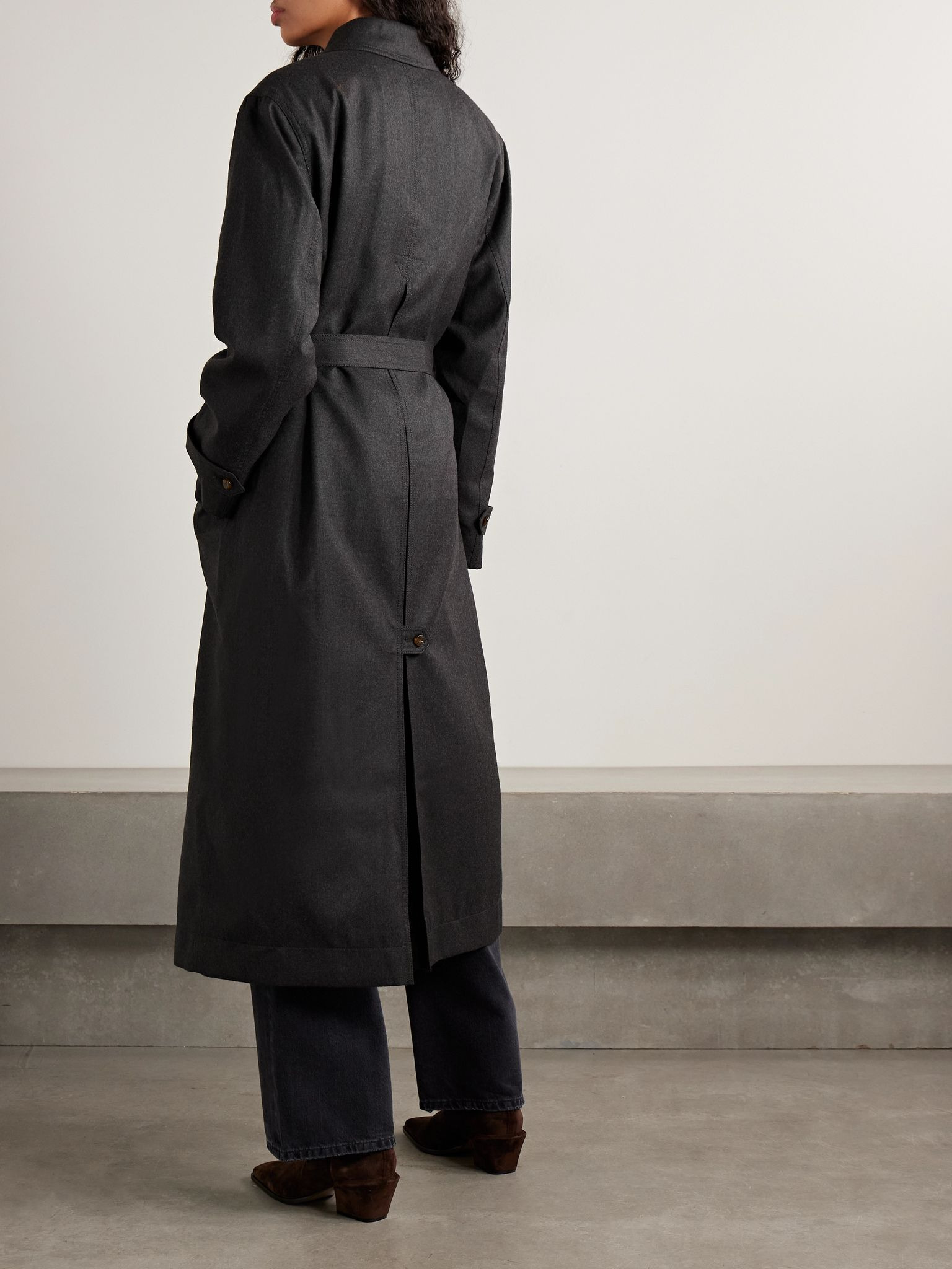 Astoria Basoto wool trench coat Dark gray - 4