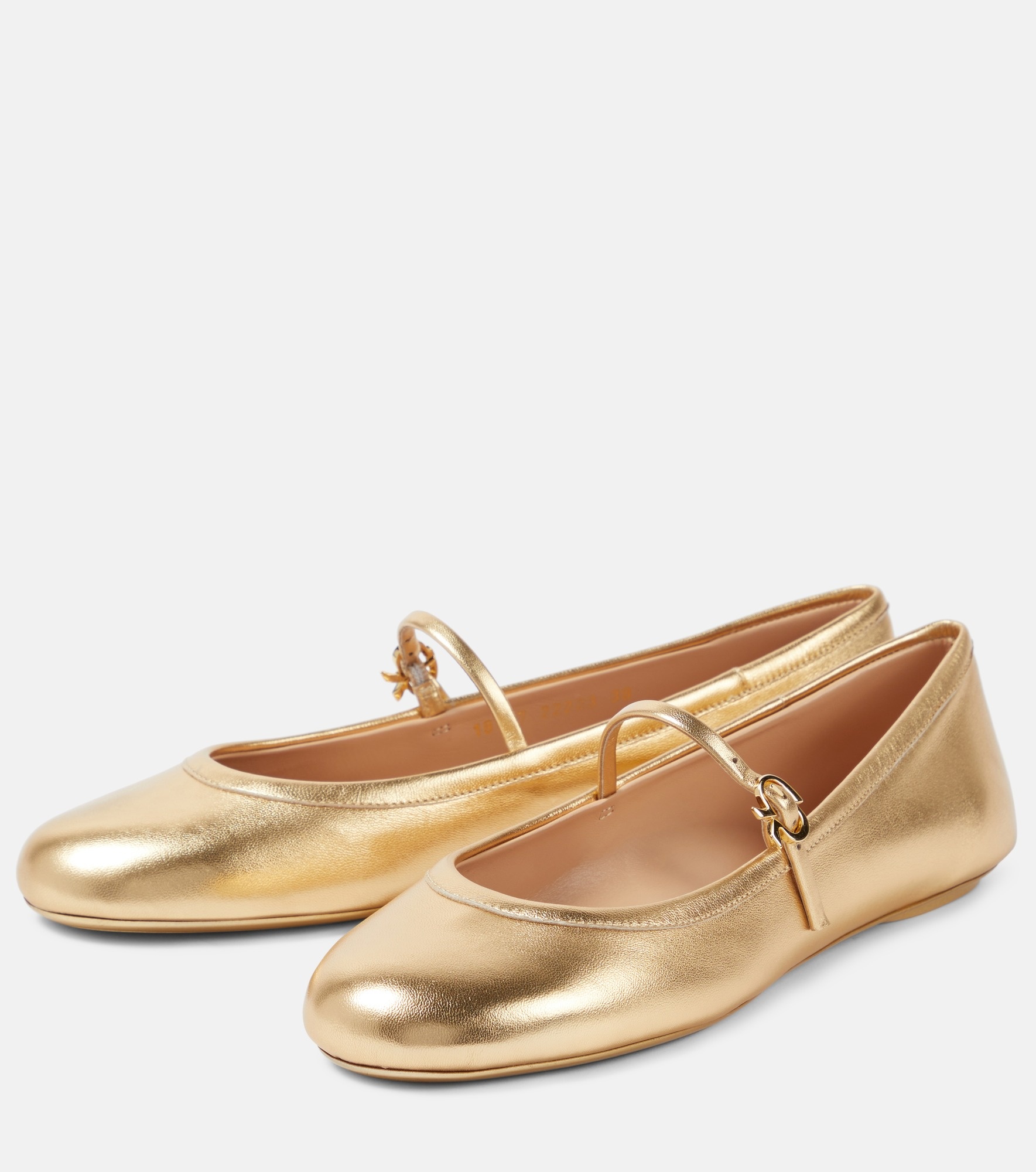 Carla metallic leather ballet flats - 5