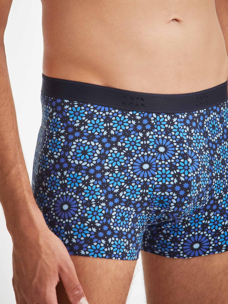 Men's Boxer Briefs Geometric 6 Pima Cotton Stretch Navy - 5