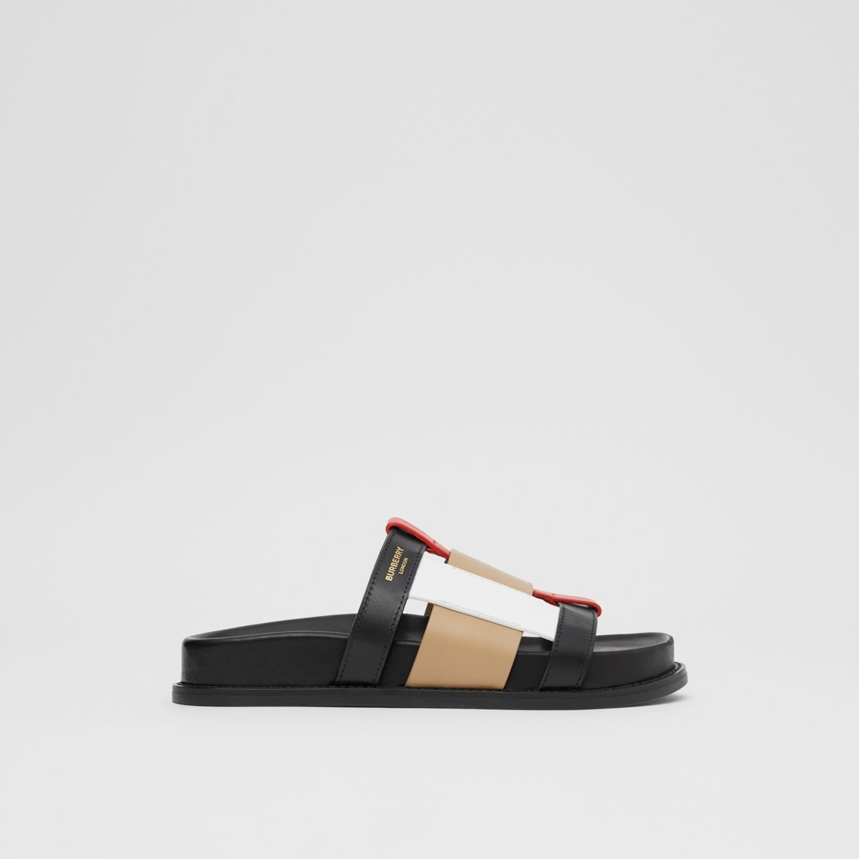 Colour Block Leather Slides - 1