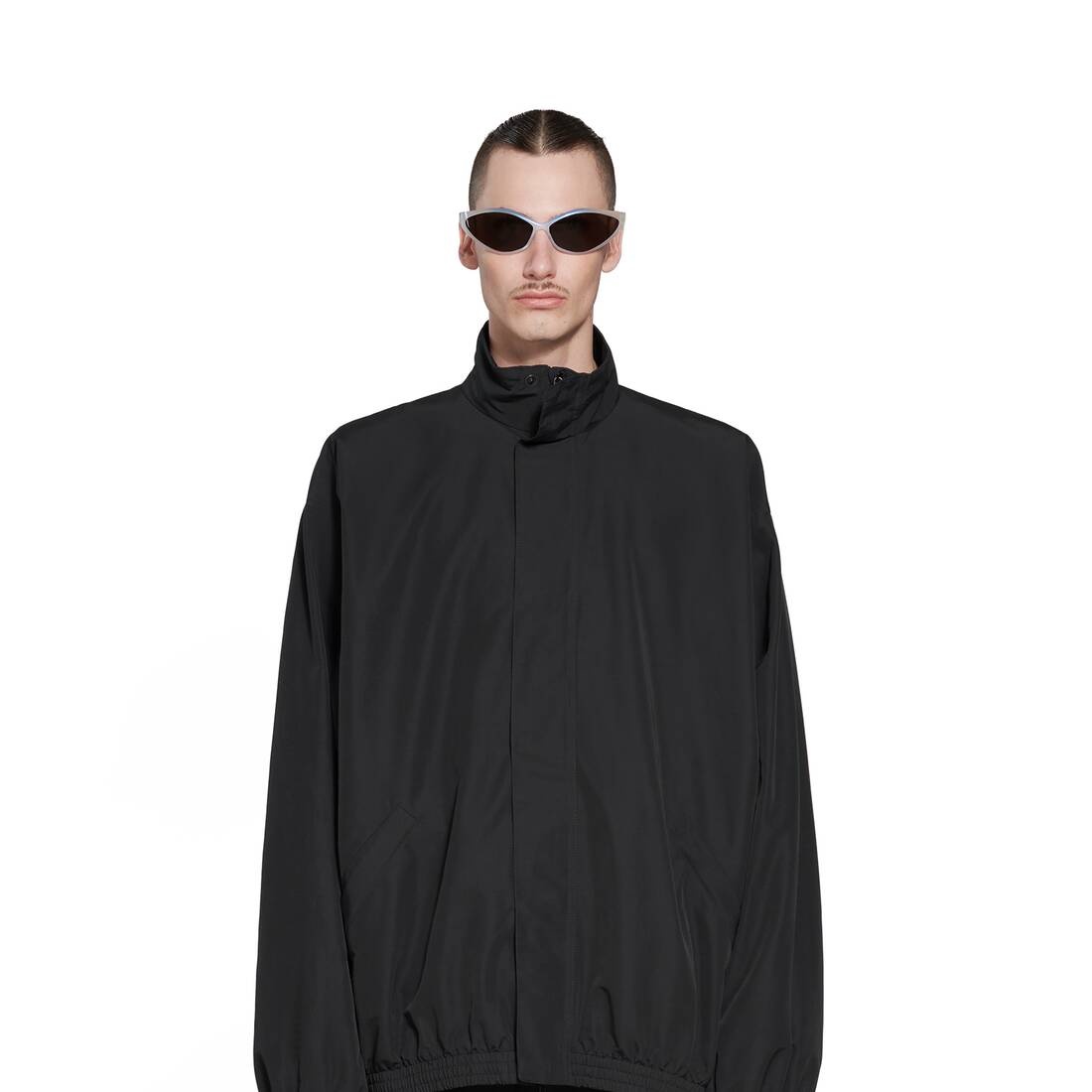 Minimal Tracksuit Jacket in Black - 5