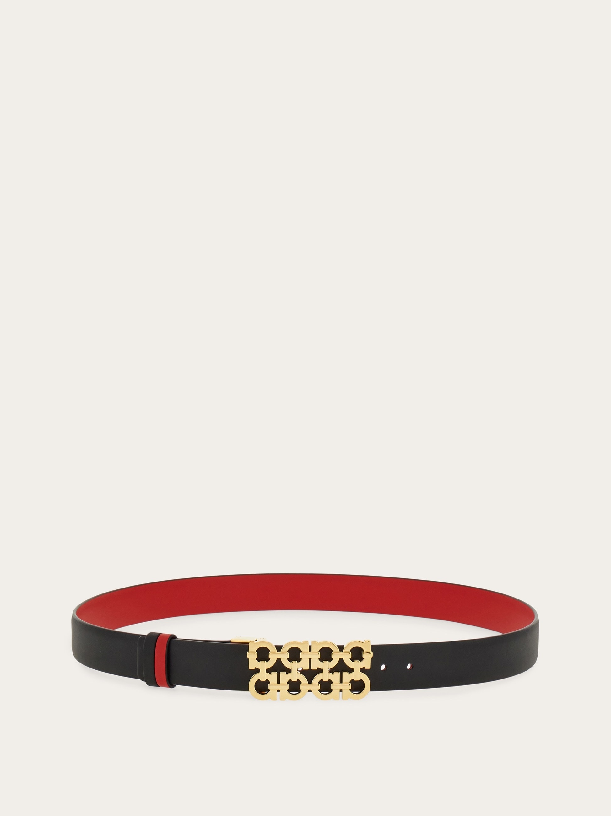 Reversible and adjustable belt with woven Gancini - 3