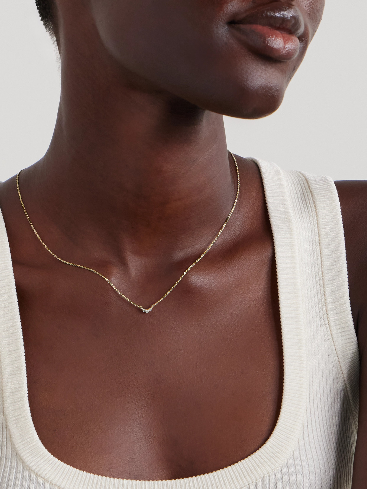 Dainty Trio 14-karat Gold Diamond Necklace - 2