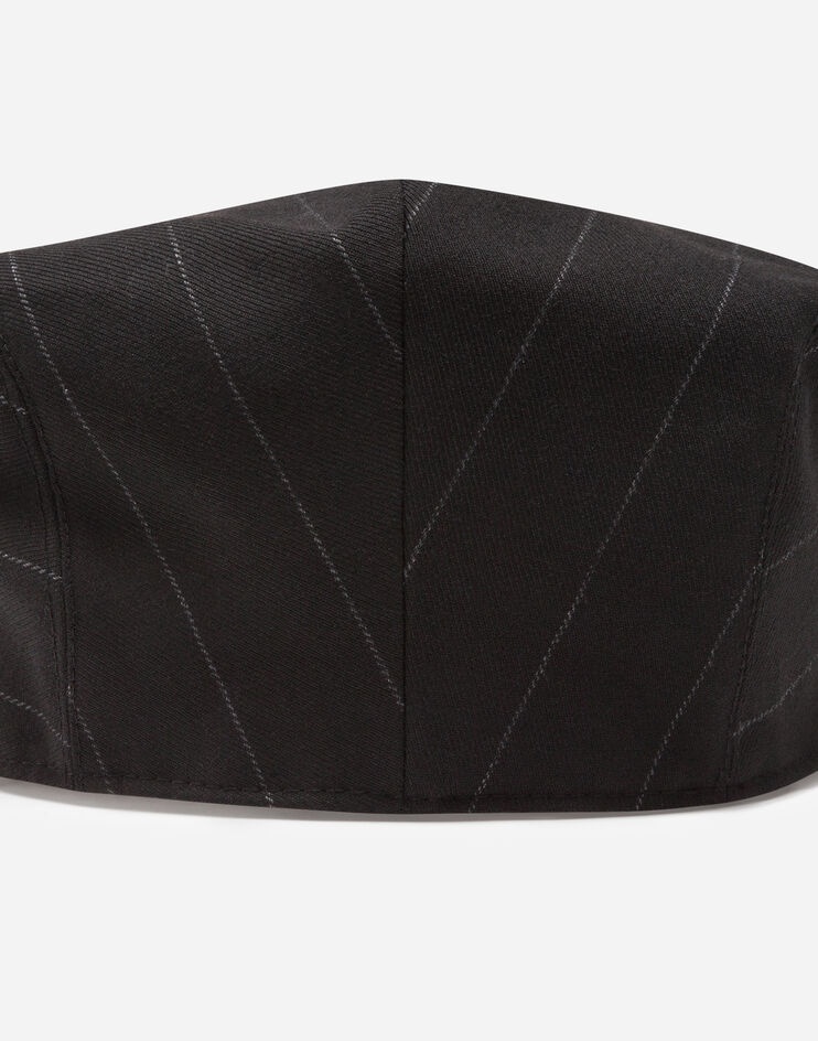 Pinstripe stretch wool flat cap - 2