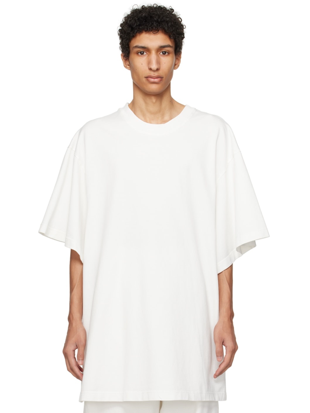 White Dropped Shoulders T-Shirt - 1