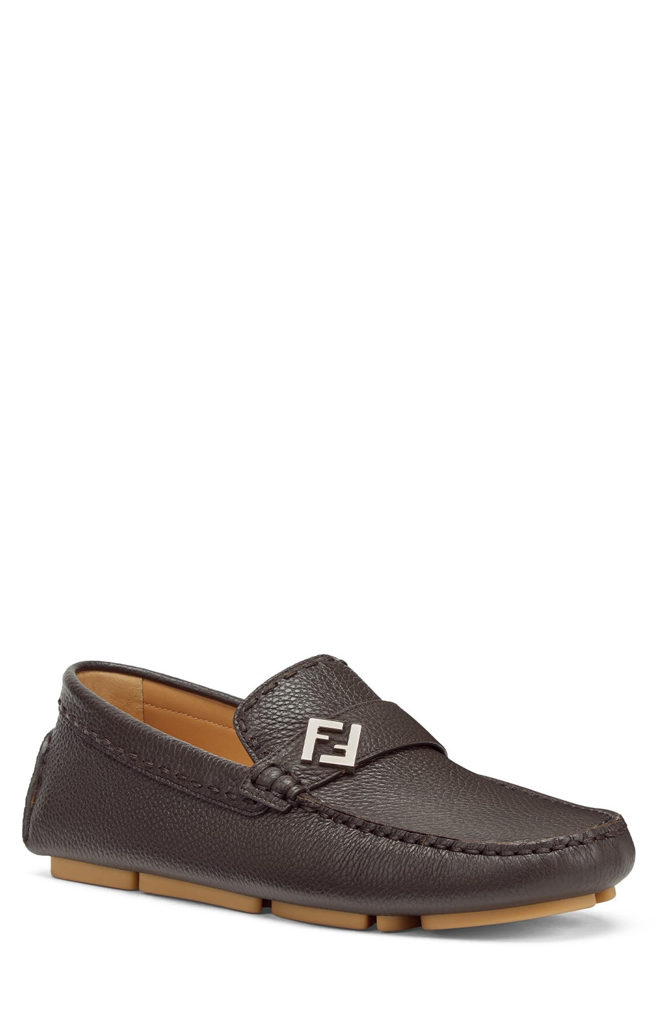 Fendi FF Squared Driving Shoe in Ebano/Naturale at Nordstrom - 1
