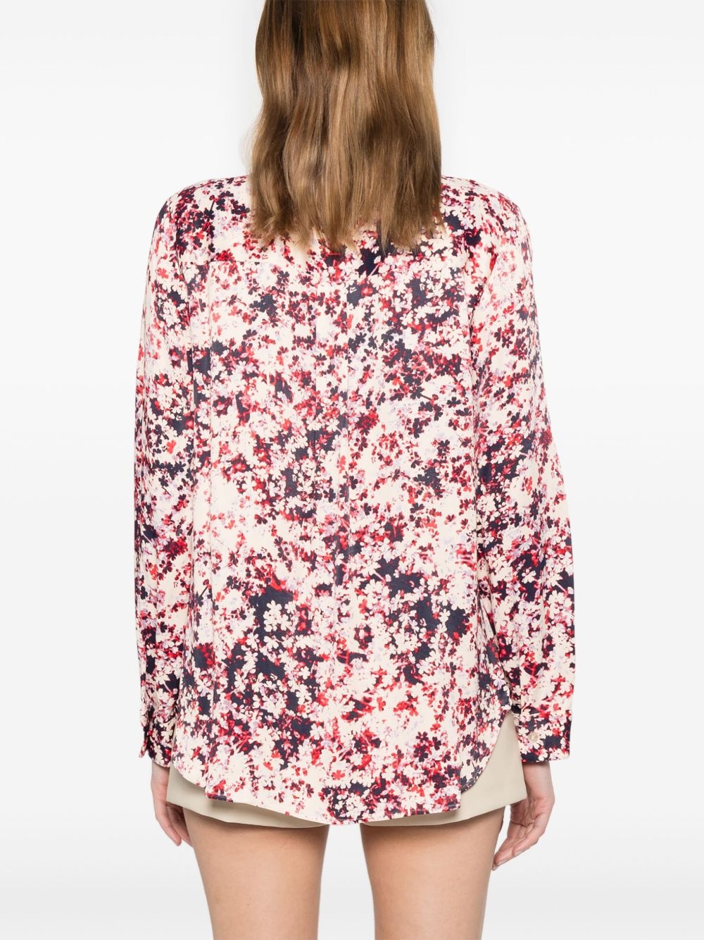 floral-print satin shirt - 4
