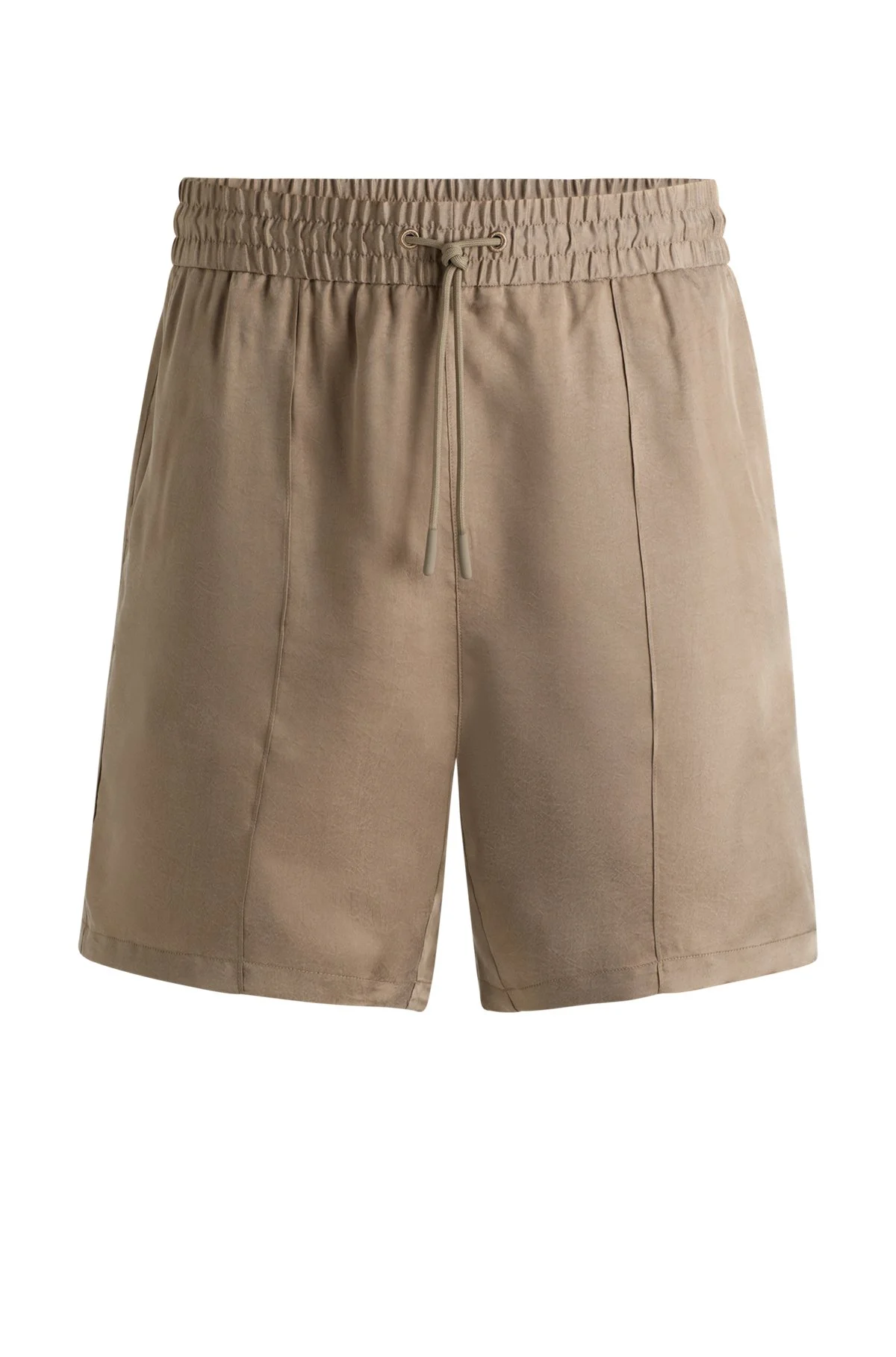 RELAXED-FIT SHORTS IN LUSTROUS TWILL - 1