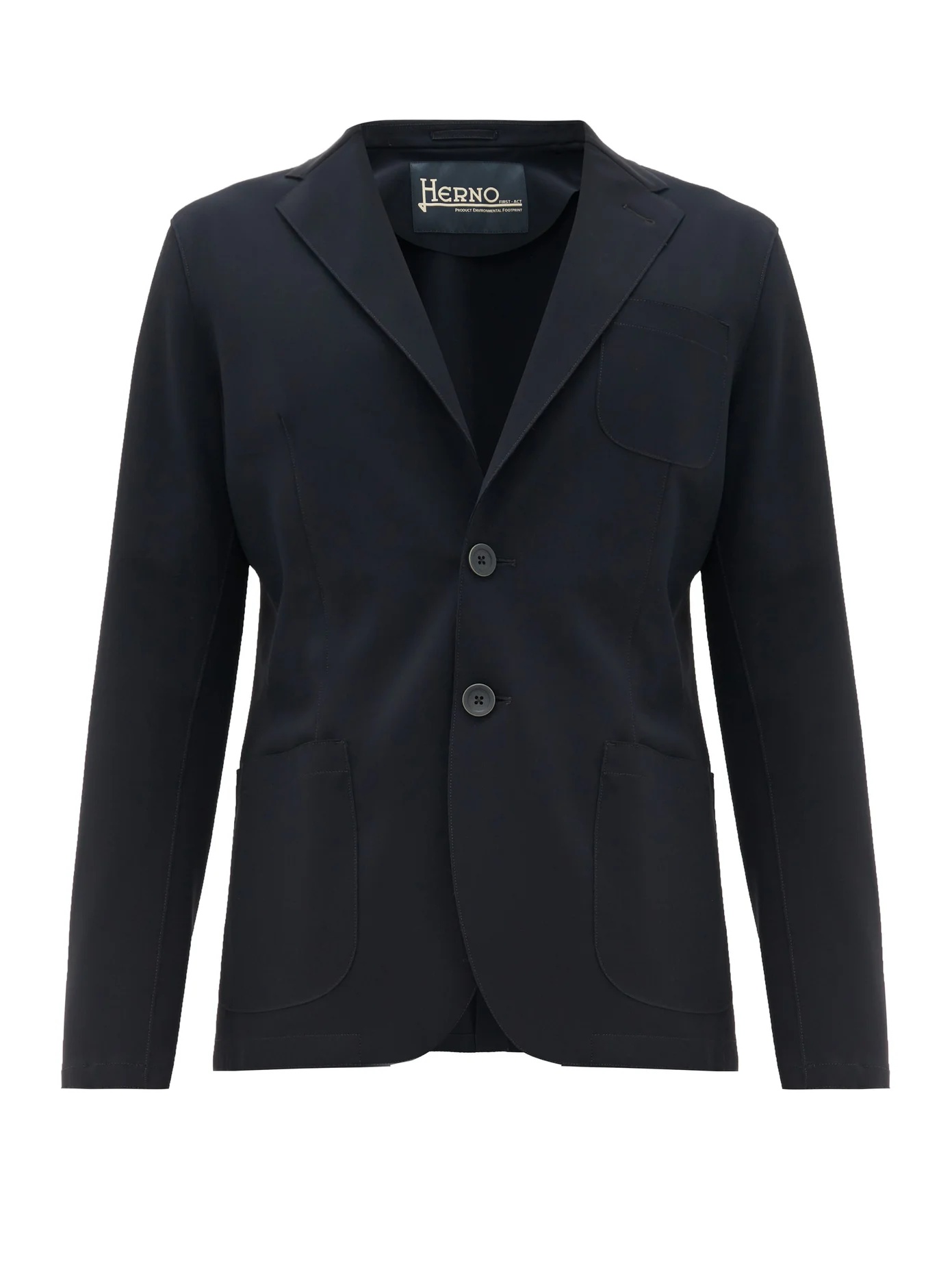 Single-breasted technical-fresco blazer - 1