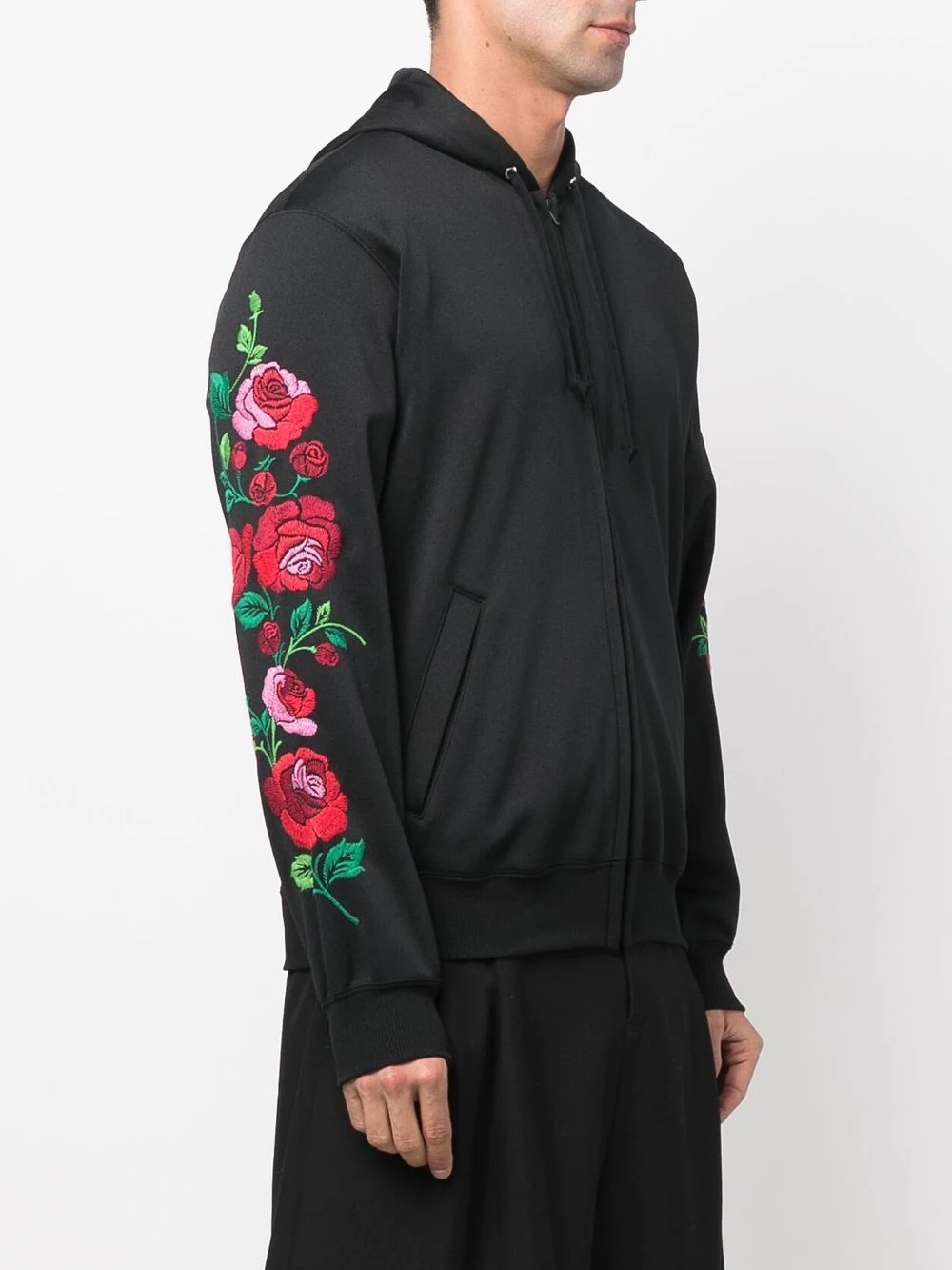 embroidered long-sleeved hoodie - 3