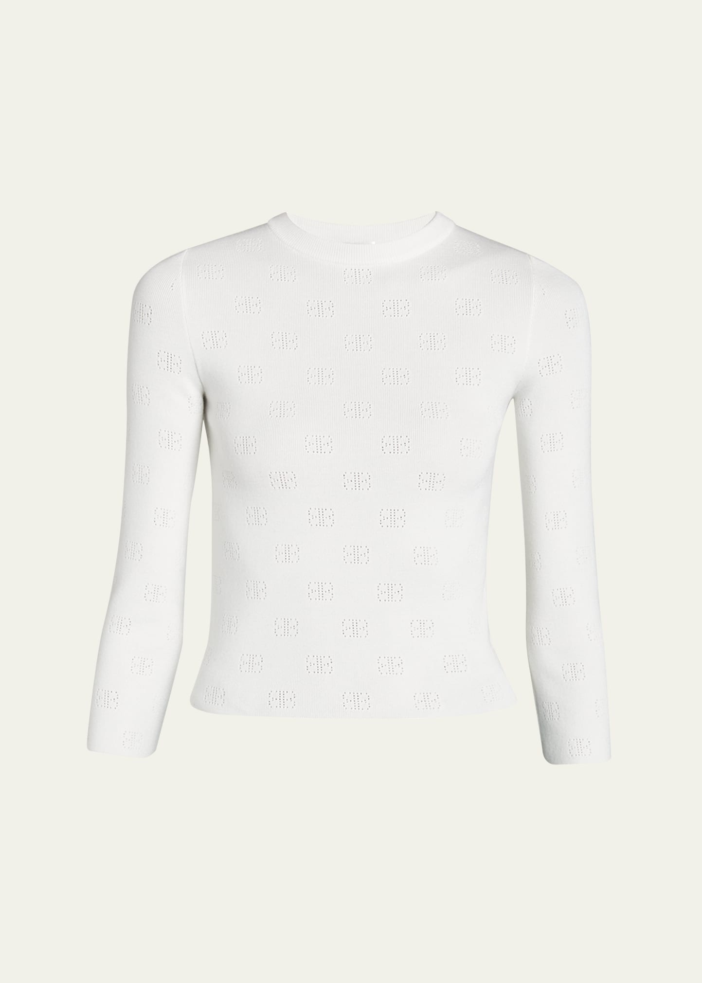 Logo Open-Knit Cropped Sweater - 1