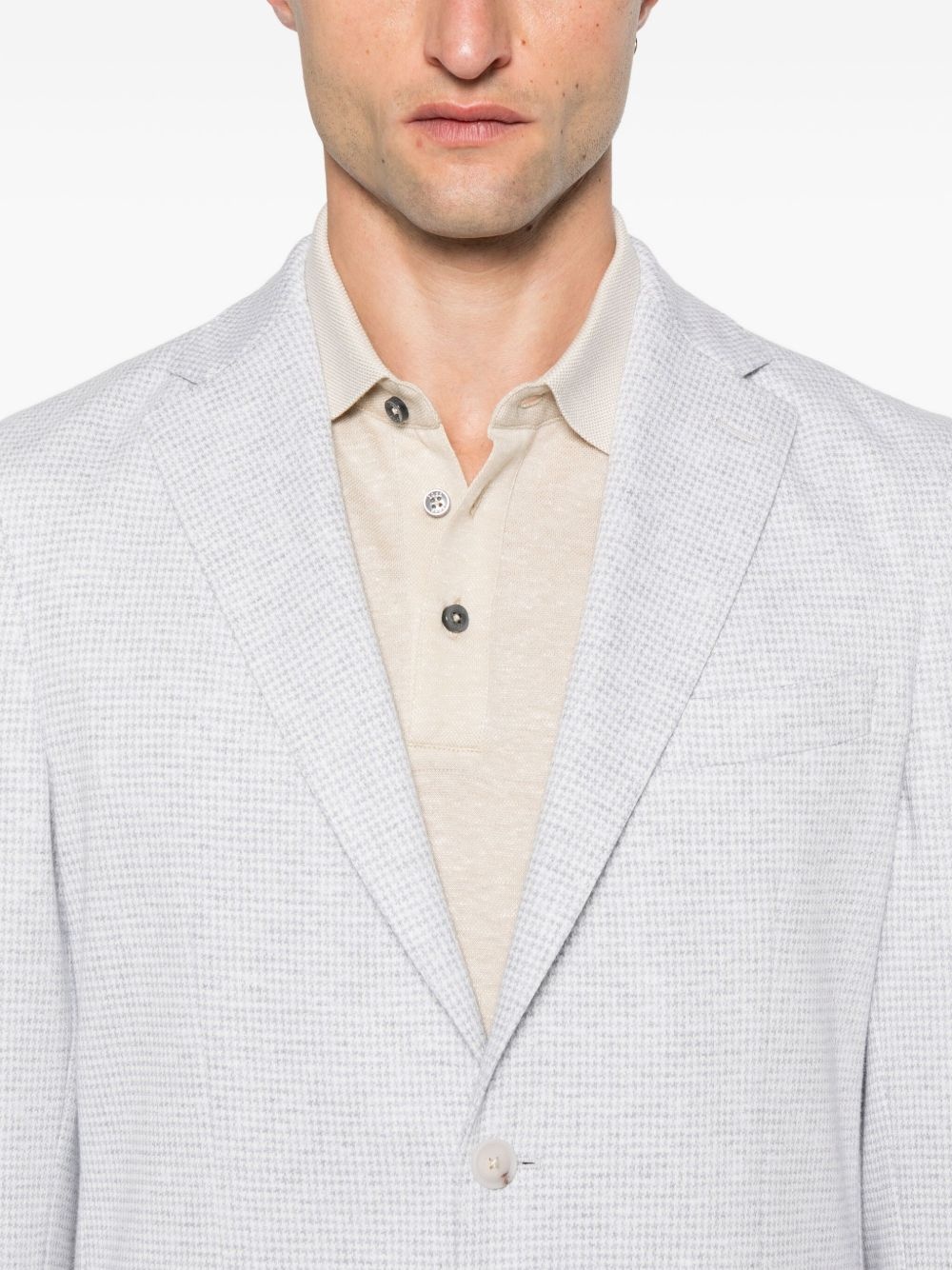 checked cotton-blend jacket - 5