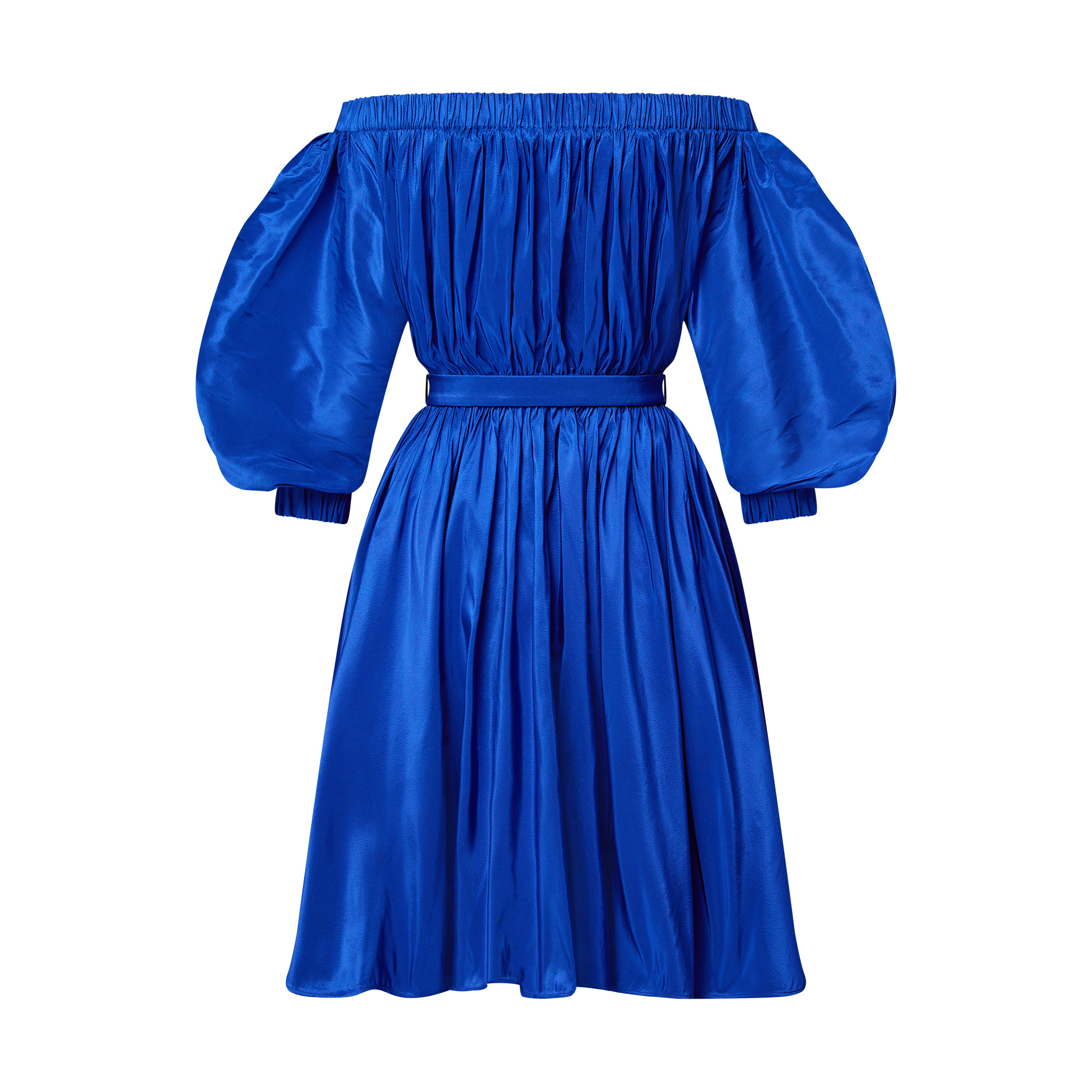 Off-the-Shoulder Plissé Dress - 2