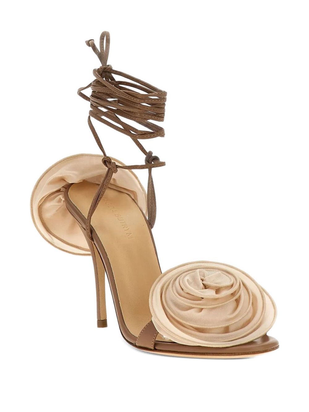 90mm rose-detail lace-up sandals - 2