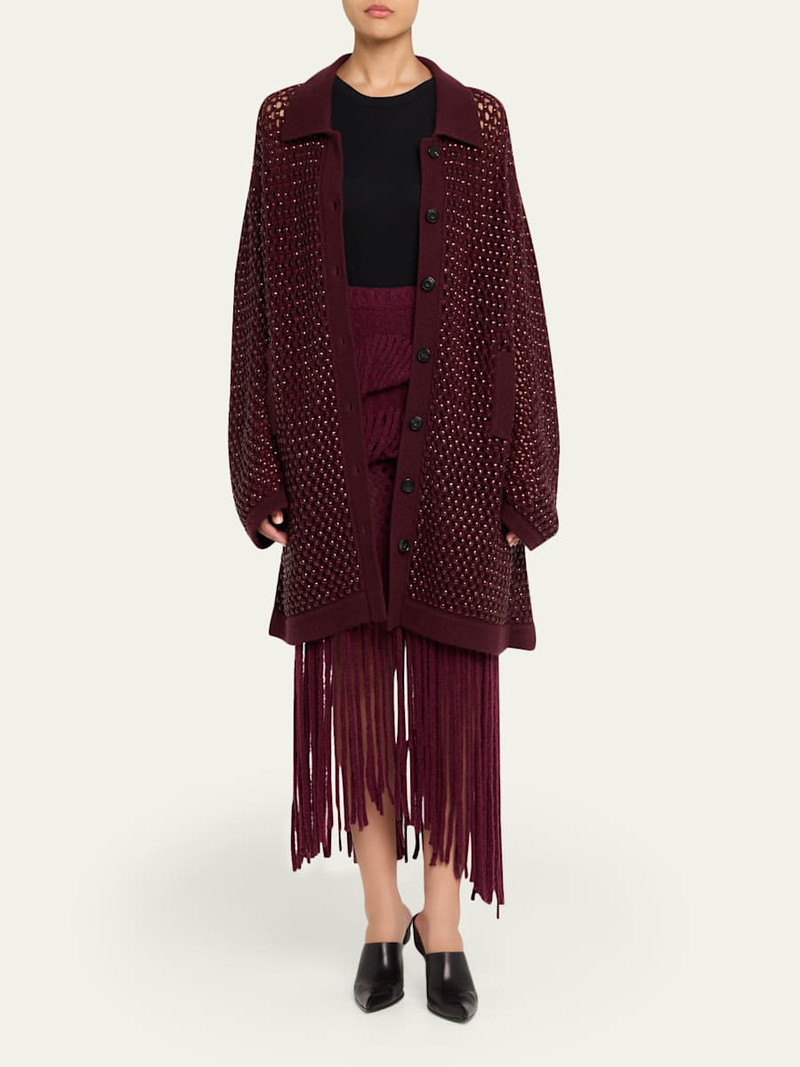 diotima Medusa Fringe Knit Skirt outlook