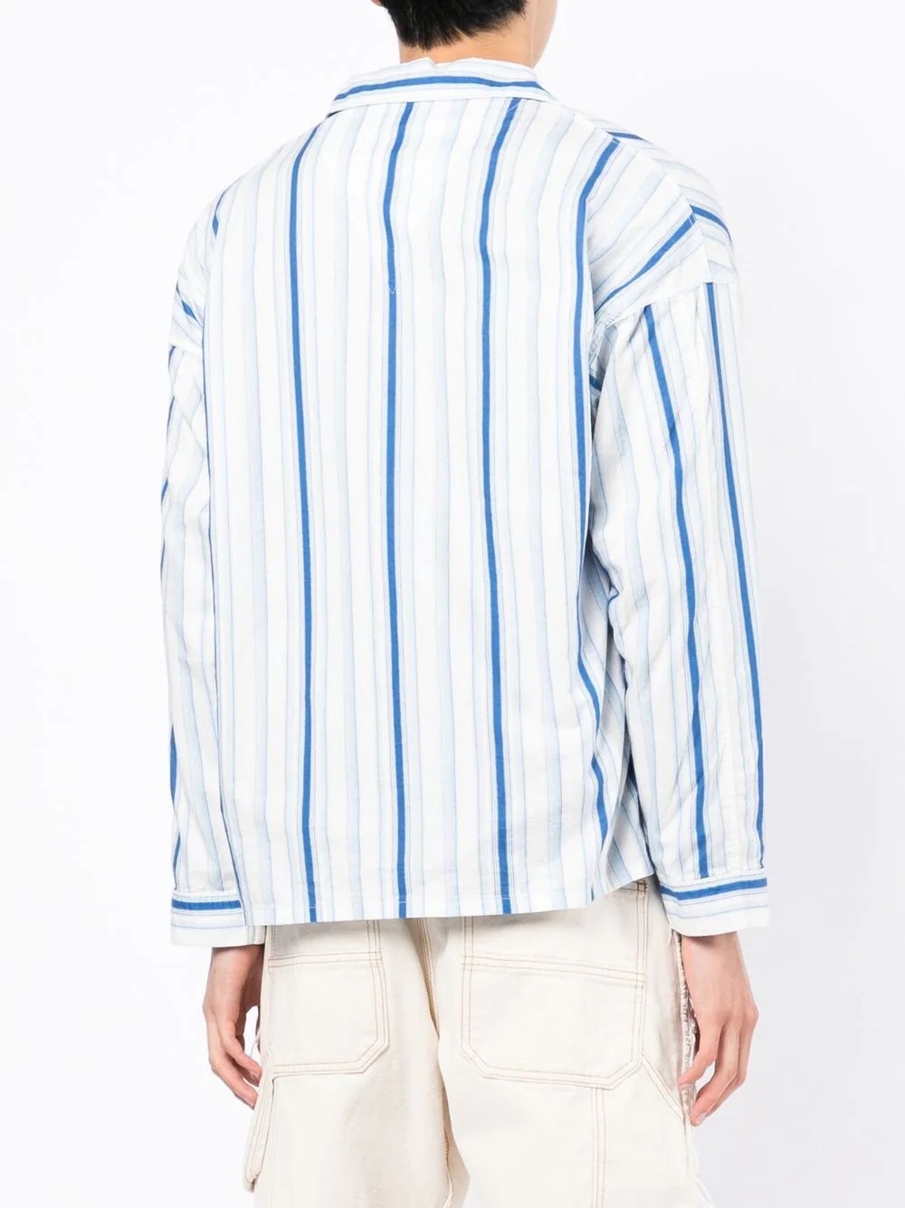 stripe-print button-up shirt - 4