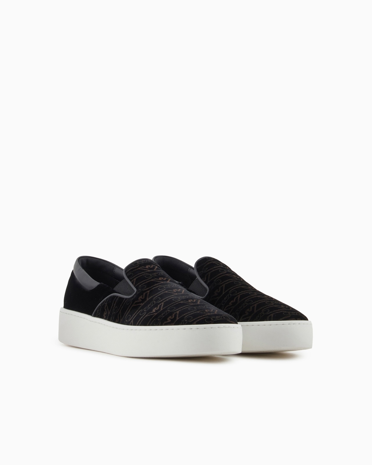 MONOGRAM VELVET SLIP-ONS - 2