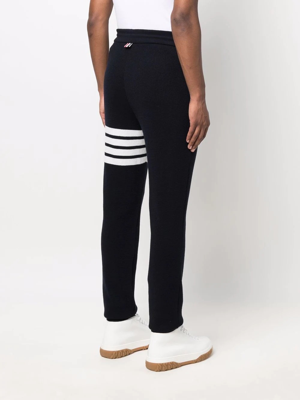 waffle-knit cashmere track pants - 4