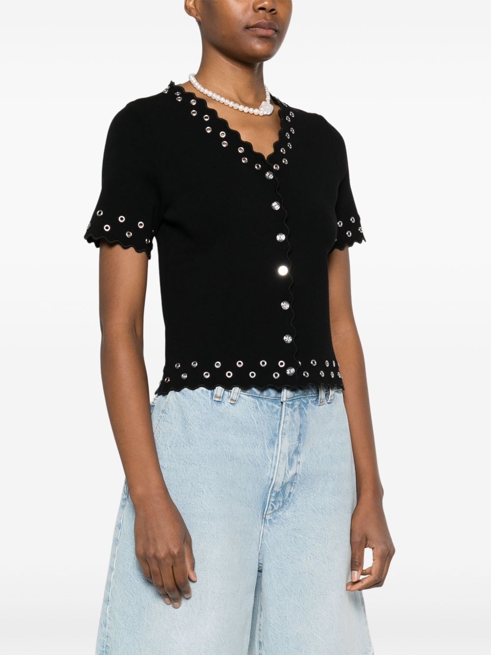 eyelet-embellished shirt - 3