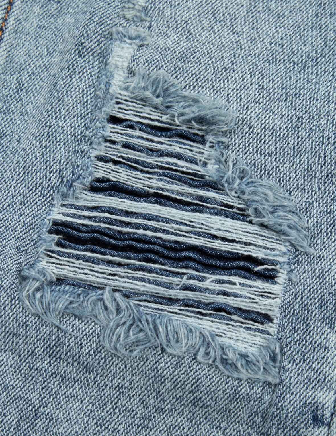 SEAGULL EMBROIDERY DISTRESSED FLEX SKINNY DENIM JEANS #2028 - 8