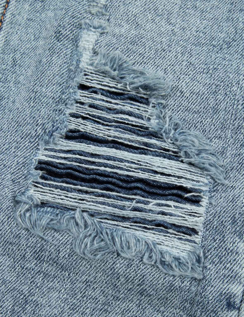 SEAGULL EMBROIDERY DISTRESSED FLEX SKINNY DENIM JEANS #2028 8