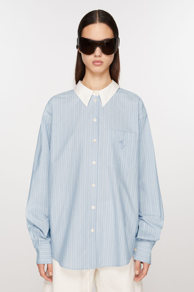Acne Studios Stripe button-up shirt - Blue/white outlook