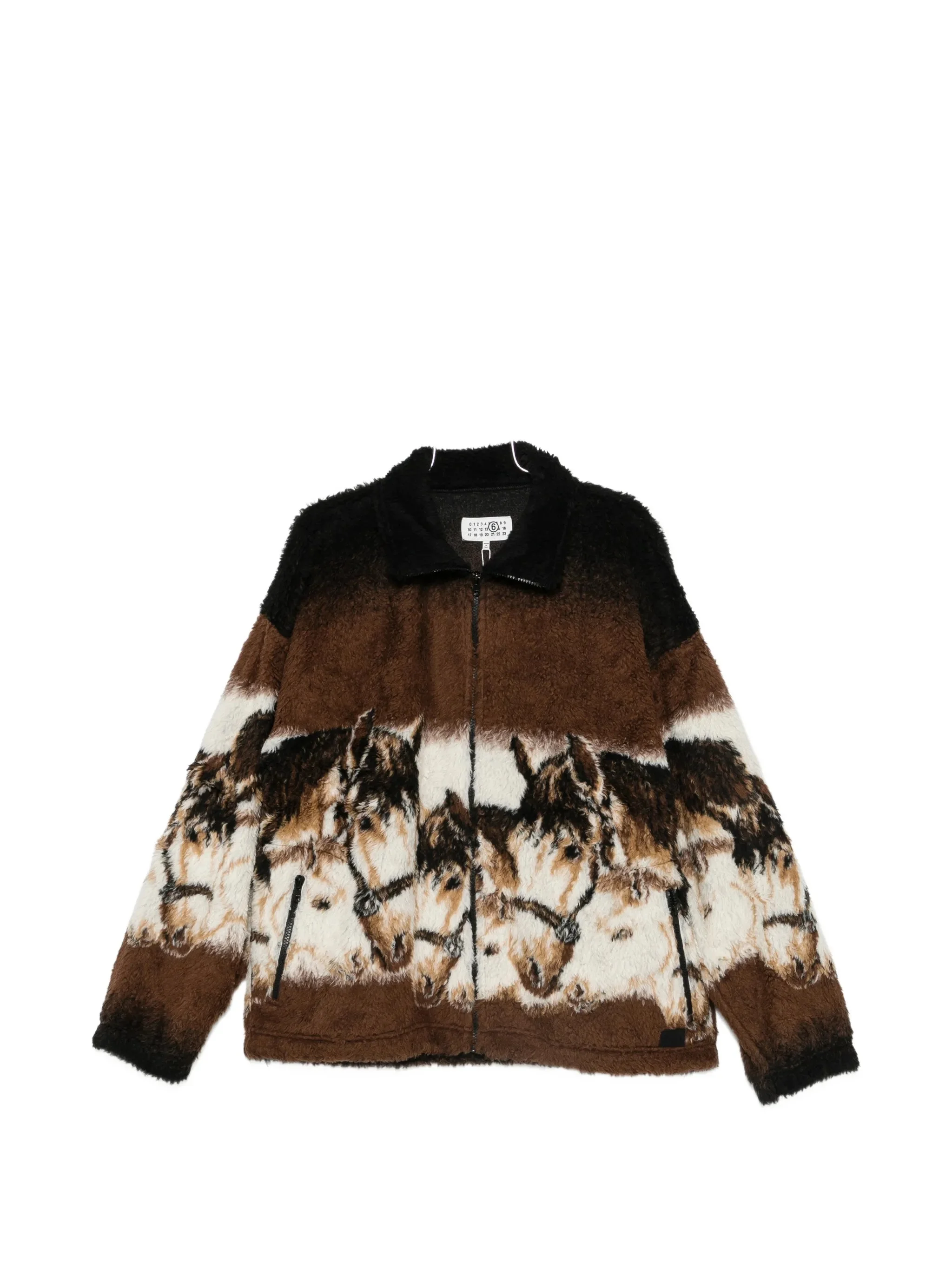 Mm6 Maison Margiela Horse-print Zip-up Cardigan - 1