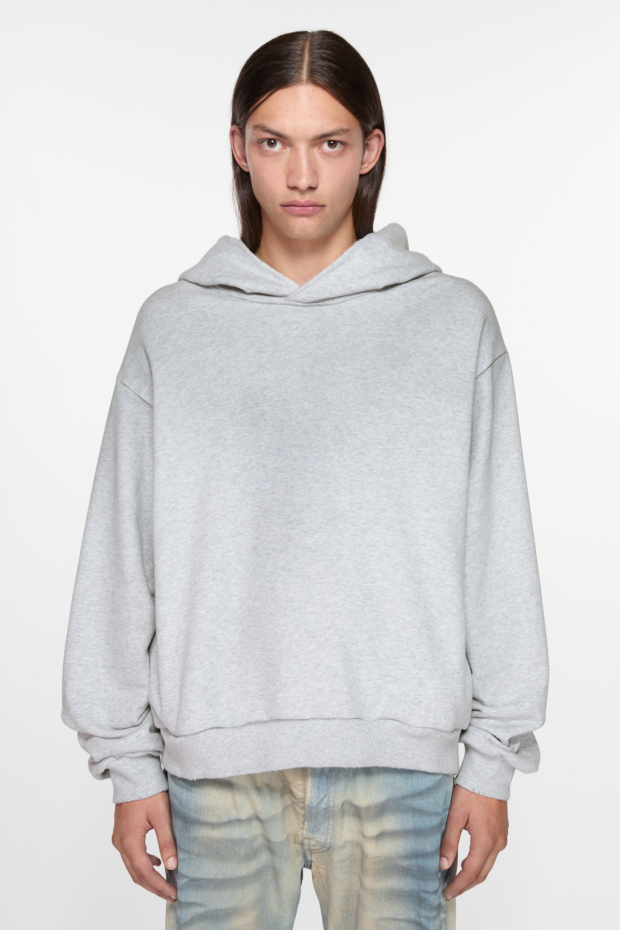 Logo hooded sweater - Pale Grey Melange - 2