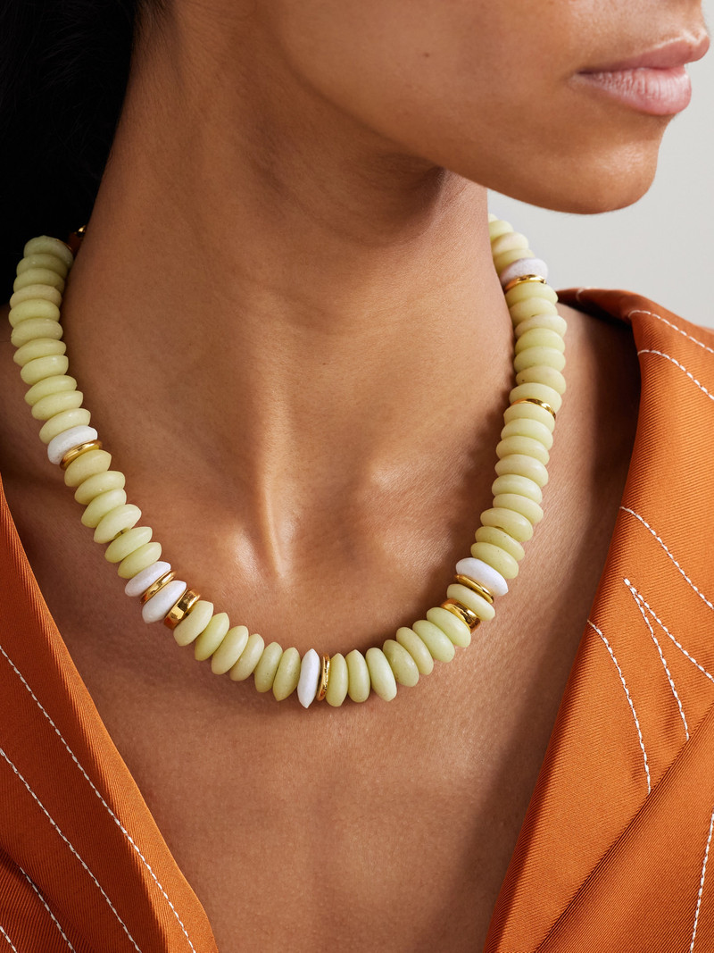 LIZZIE FORTUNATO Laguna Gold-plated Beaded Necklace outlook