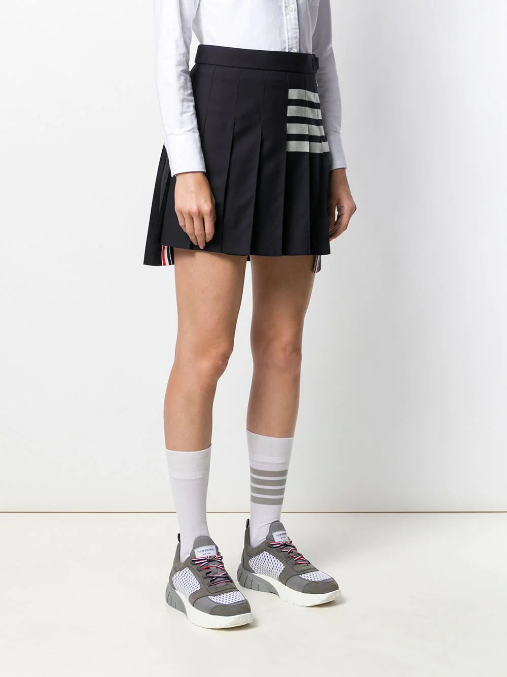 Mini Dropped Back Pleated Skirt - 4