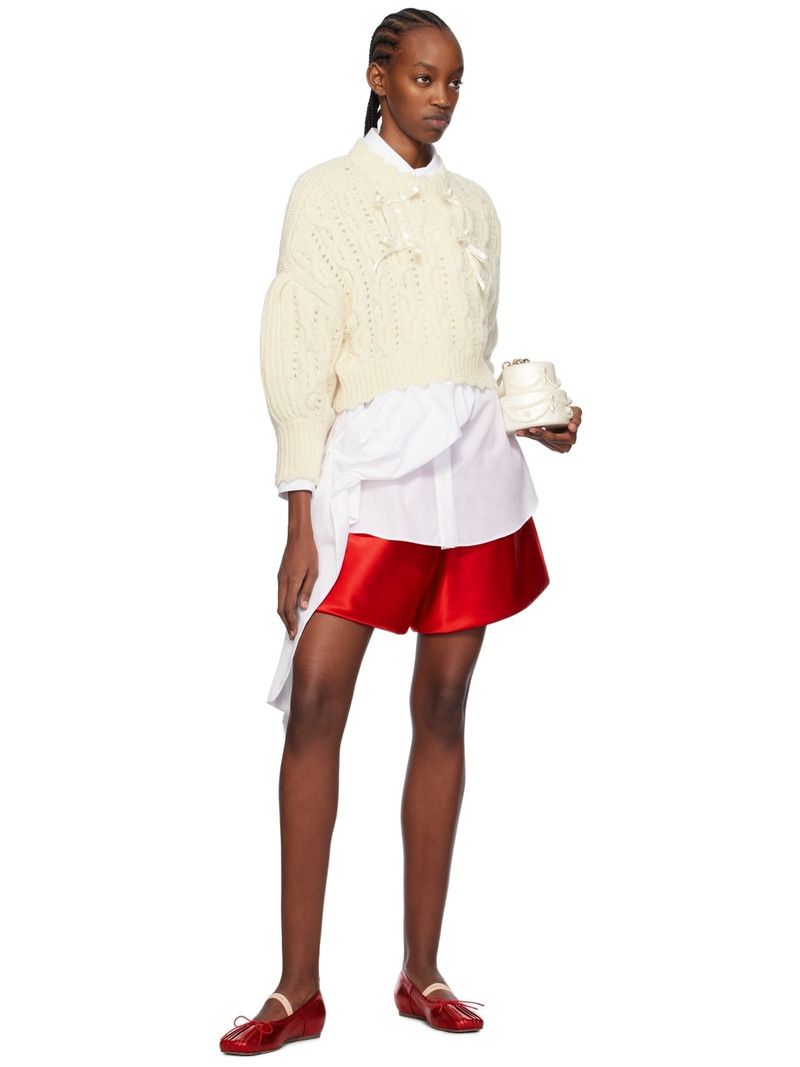 Simone Rocha Off-White Ribbon Sweater outlook