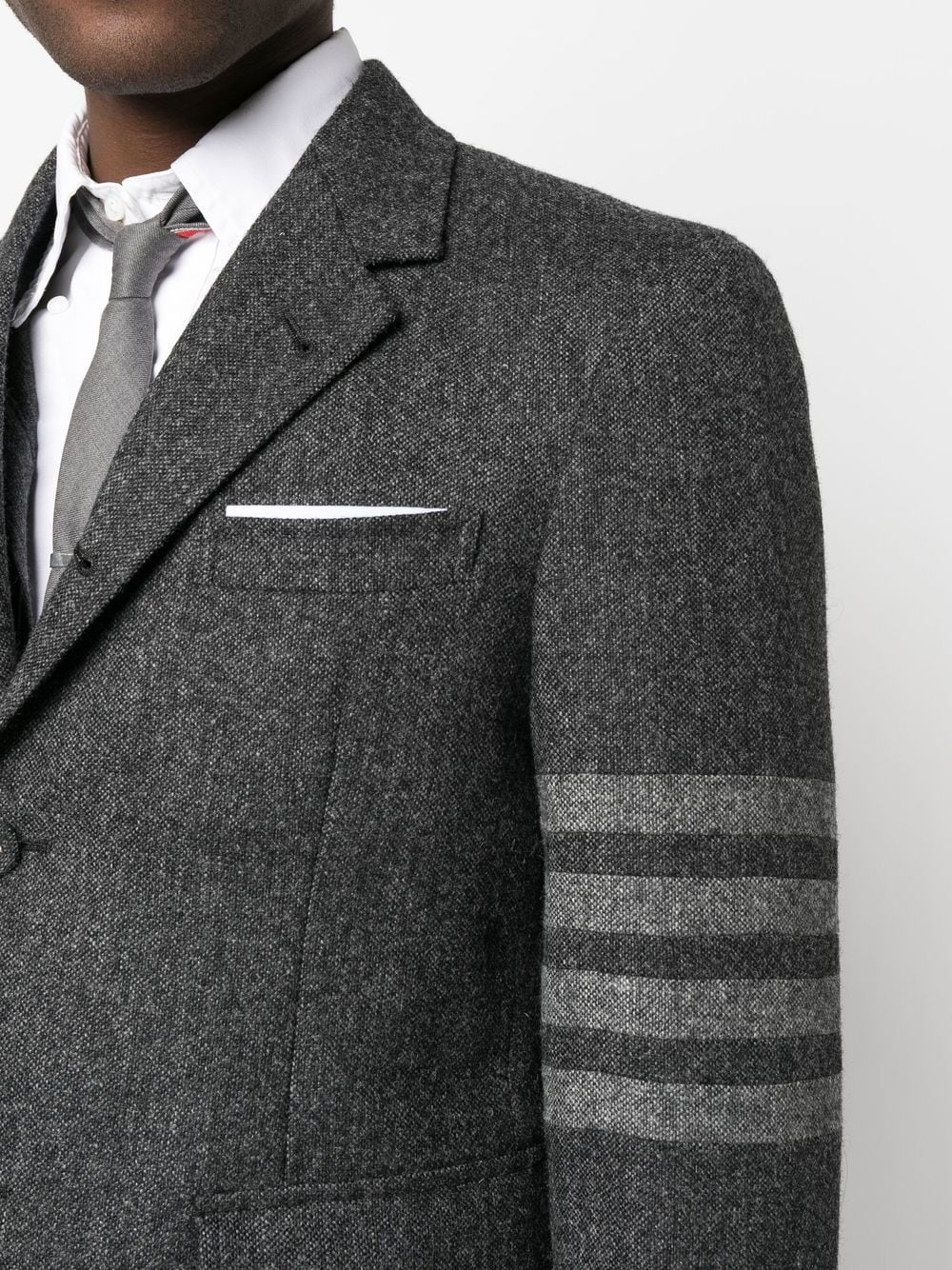 stripe-detail single-breasted blazer - 5
