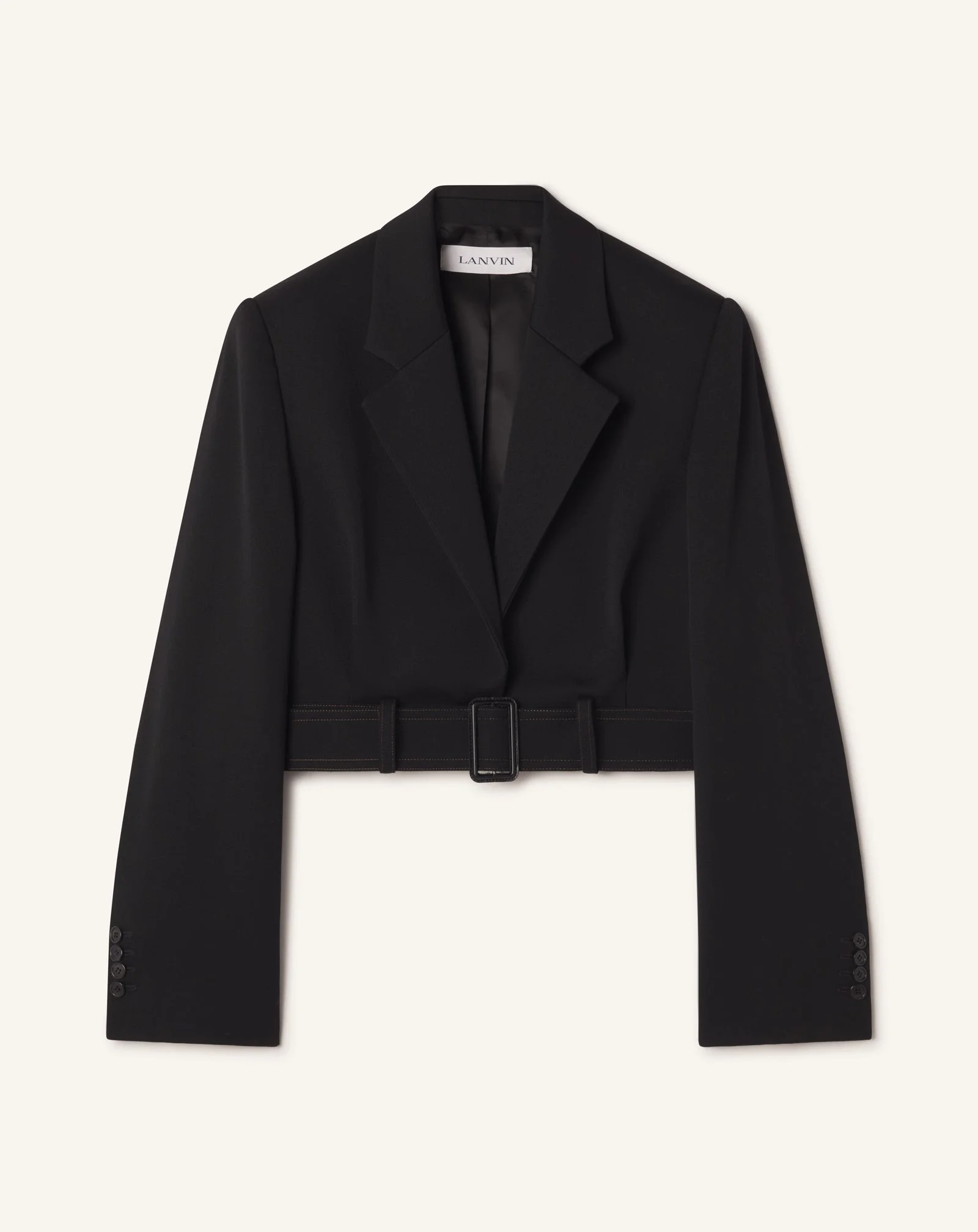 SHORT BELTED JACKET IN WOOL - 1