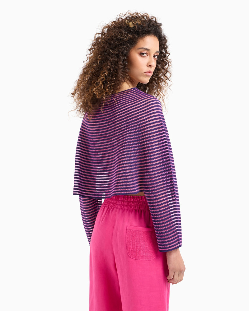 Cape-effect cropped jumper in ottoman fabric 3