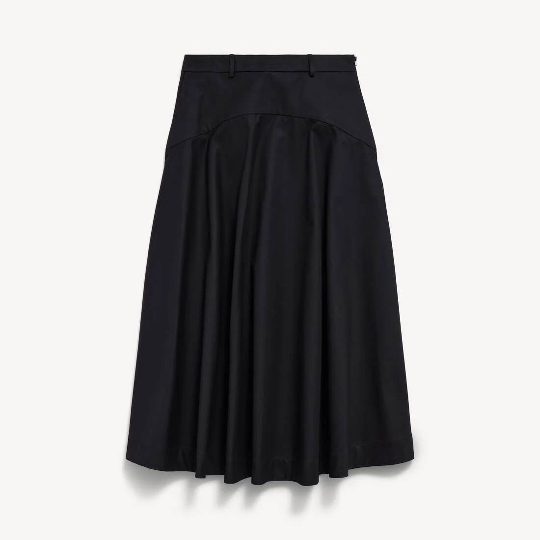 Women's A-line Cotton Skirt in Black - 1