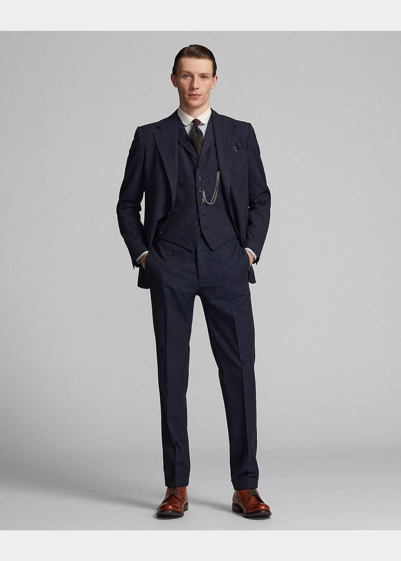 RRL by Ralph Lauren Slim Striped Herringbone Suit Trouser outlook