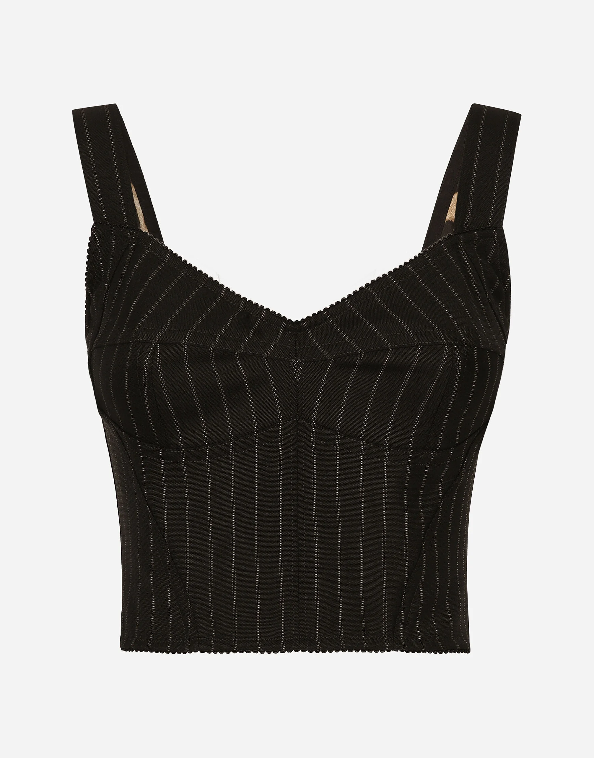 Pinstripe wool corset top - 1
