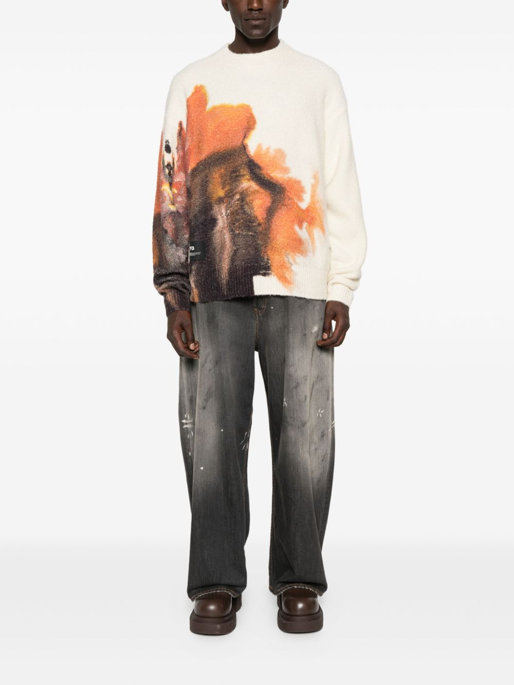 graphic-print crew-neck sweater - 2