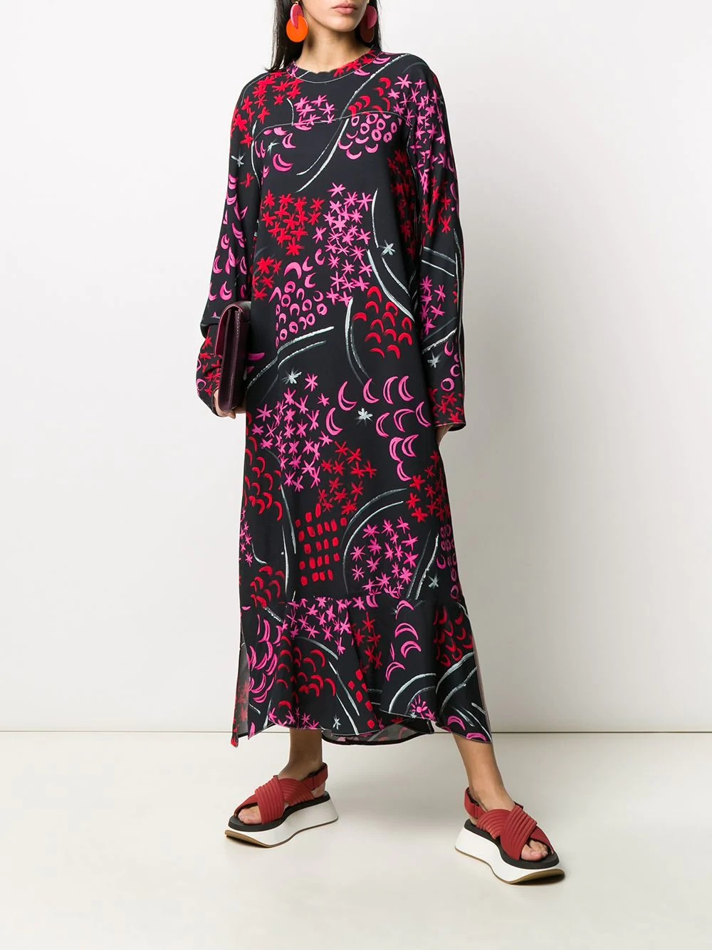 printed long dress - 2