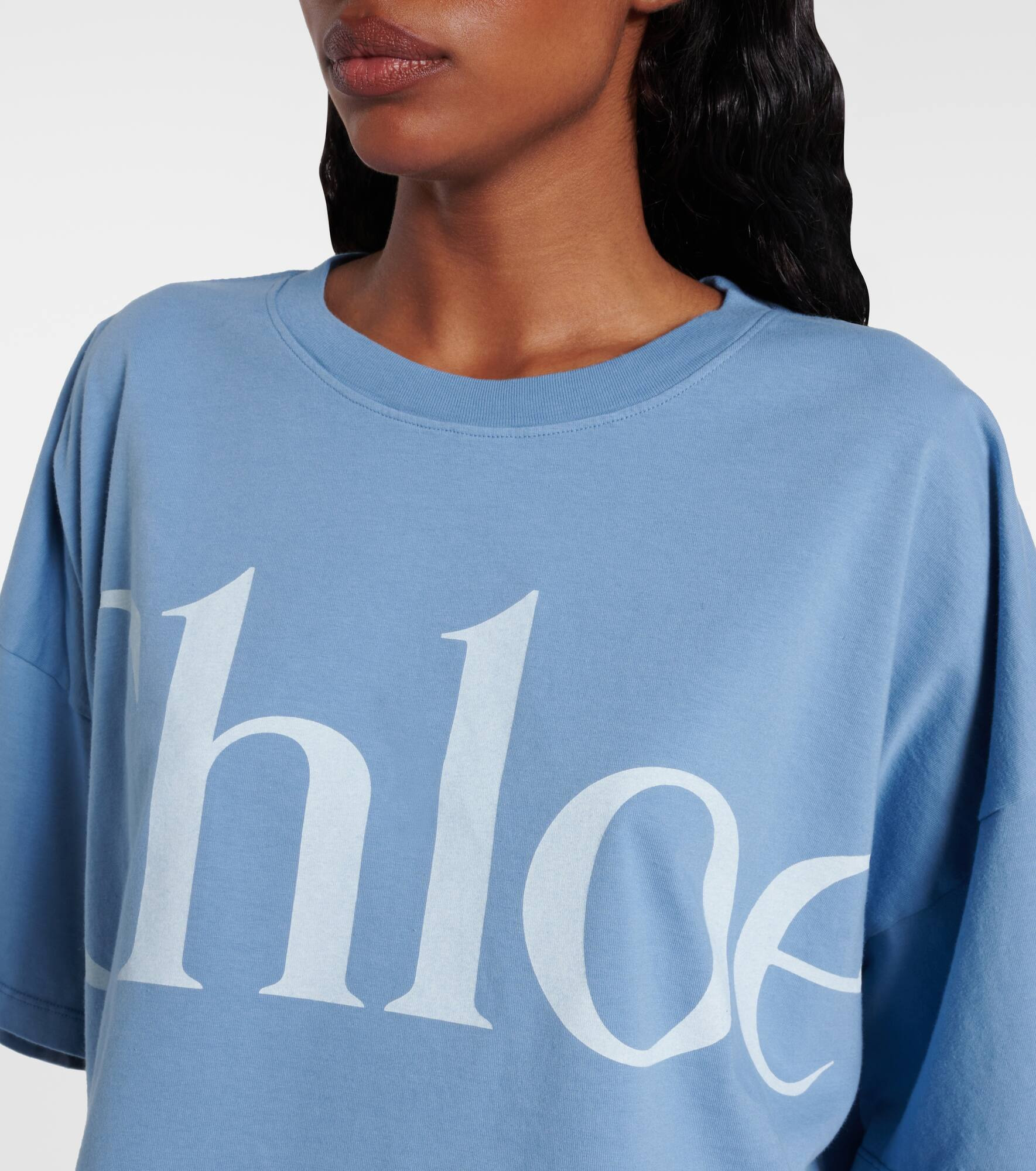 Cropped logo cotton jersey T-shirt - 4