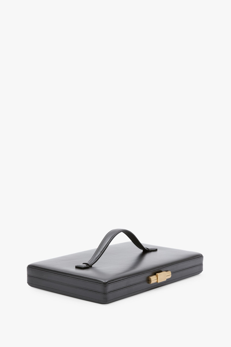 Large Box Clutch In Black Smooth Leather 3