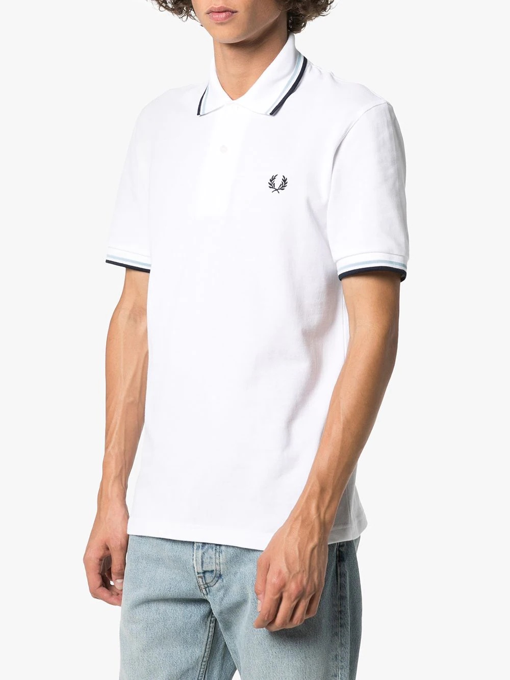 striped trim polo shirt - 3