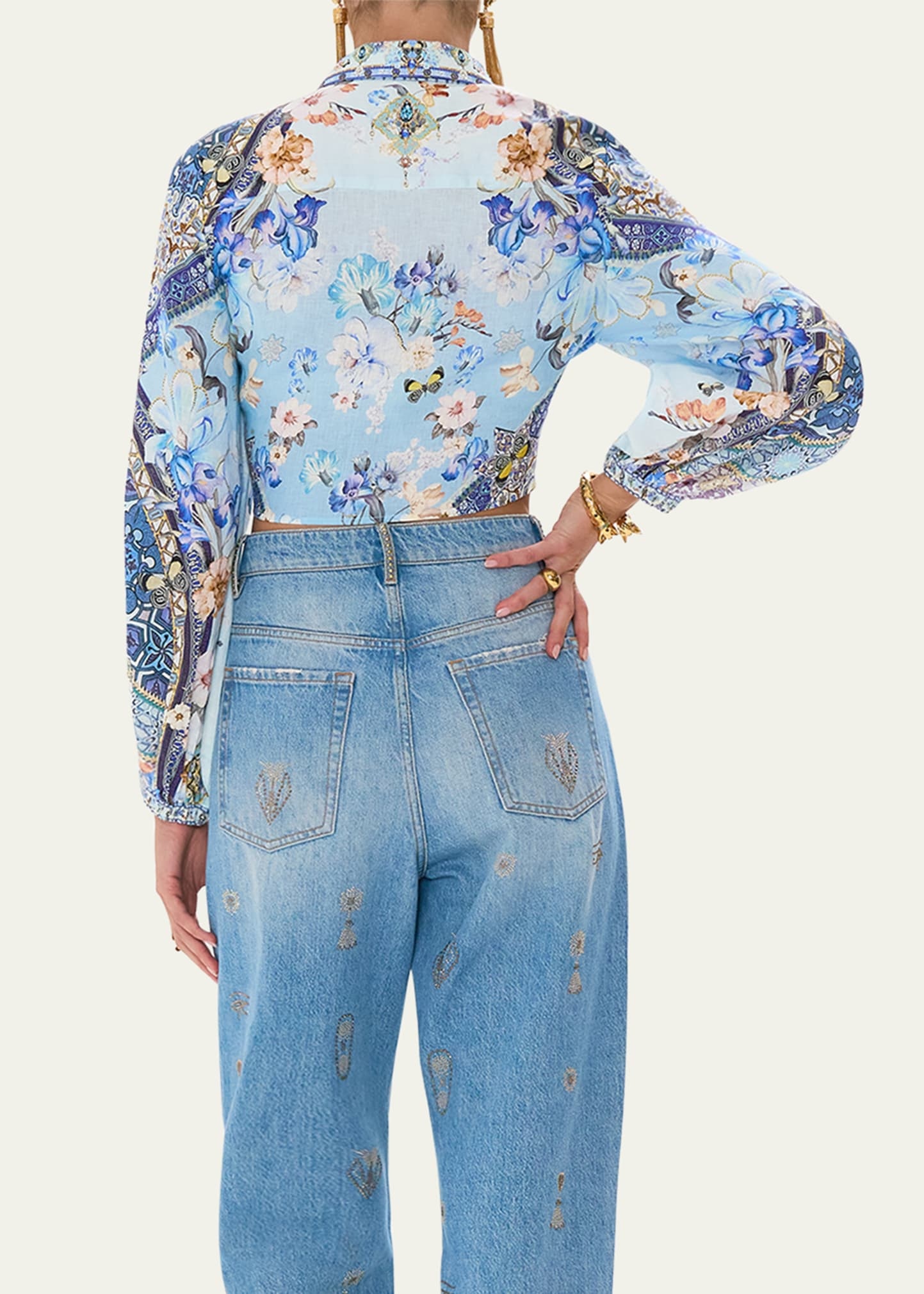 Al Manial Palace Memoirs Cropped Wrap Shirt - 3