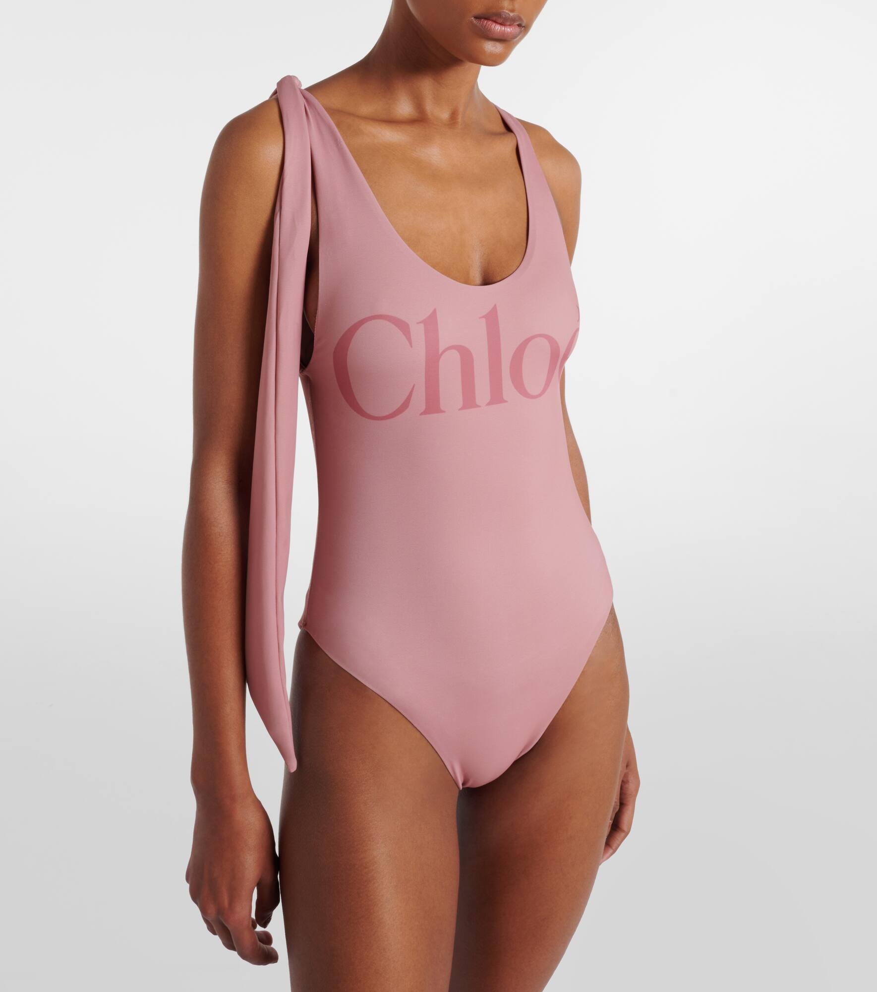 Knotted logo swimsuit - 2