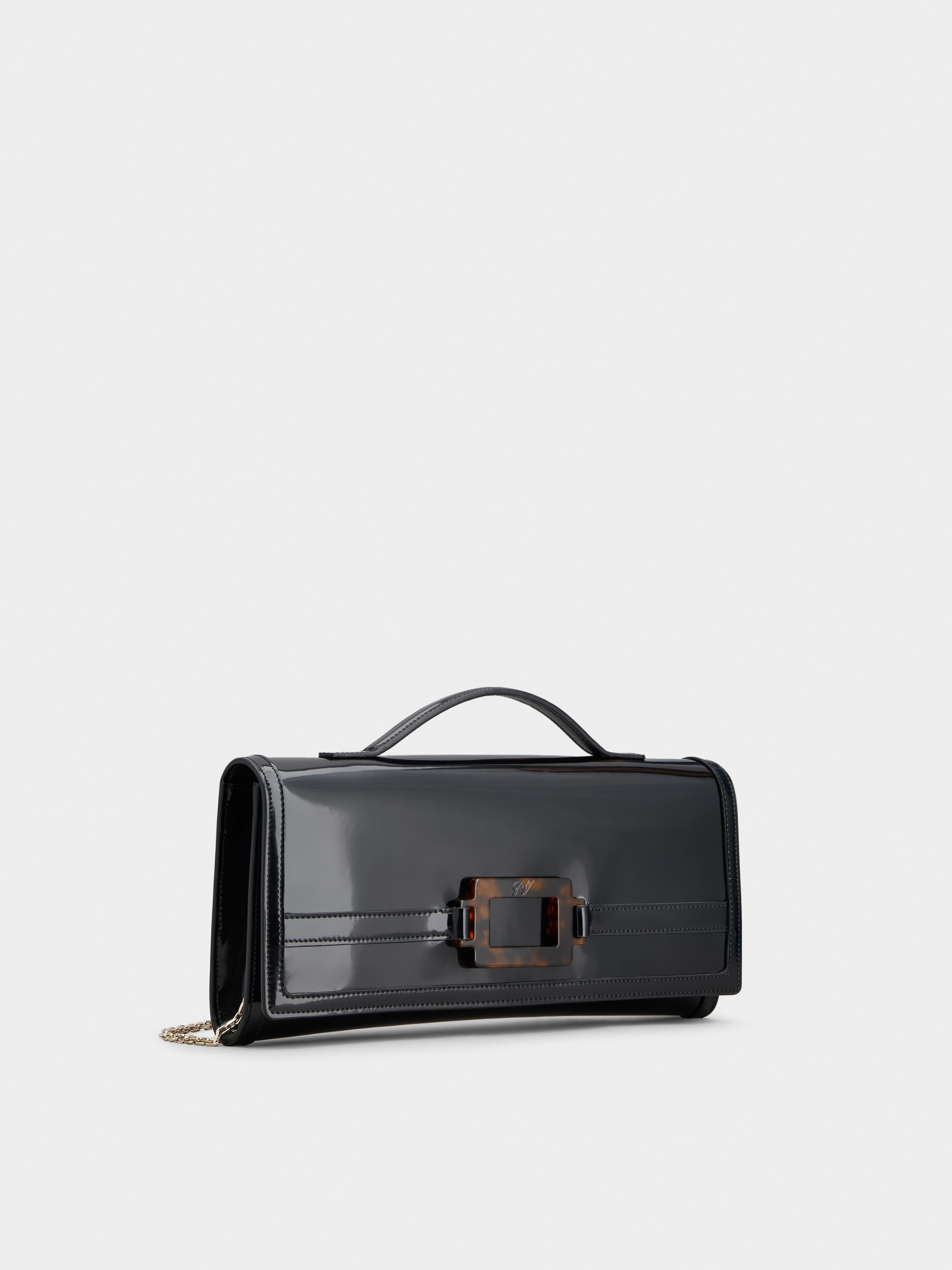 関税込【Roger Vivier】Clutch Bag シルバー Woman ジュ ドゥ フィーユ グリッター クラッチ