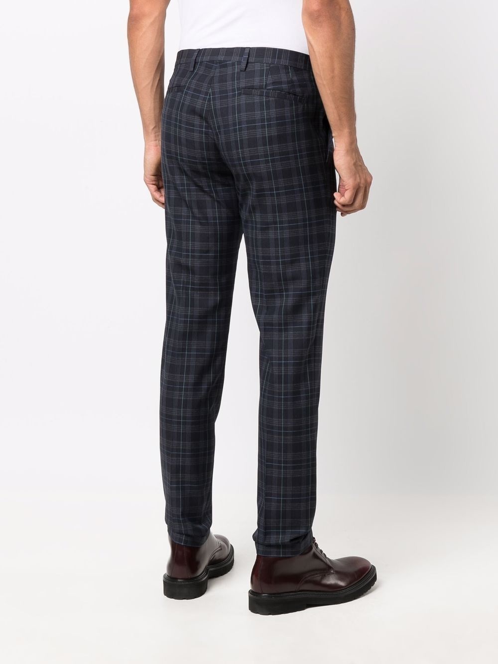 checked slim-cut chinos - 4