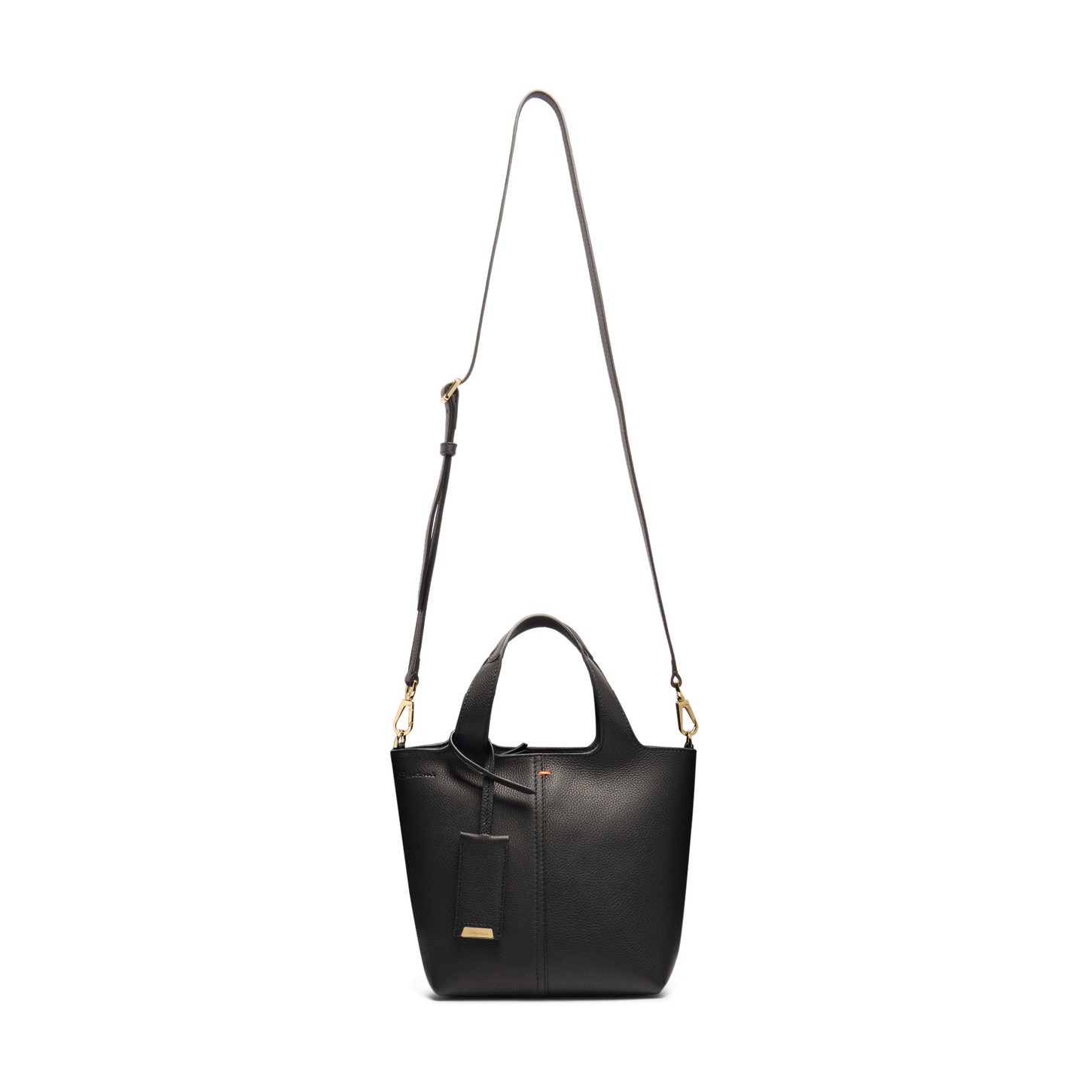 Black tumbled leather handbag - 5