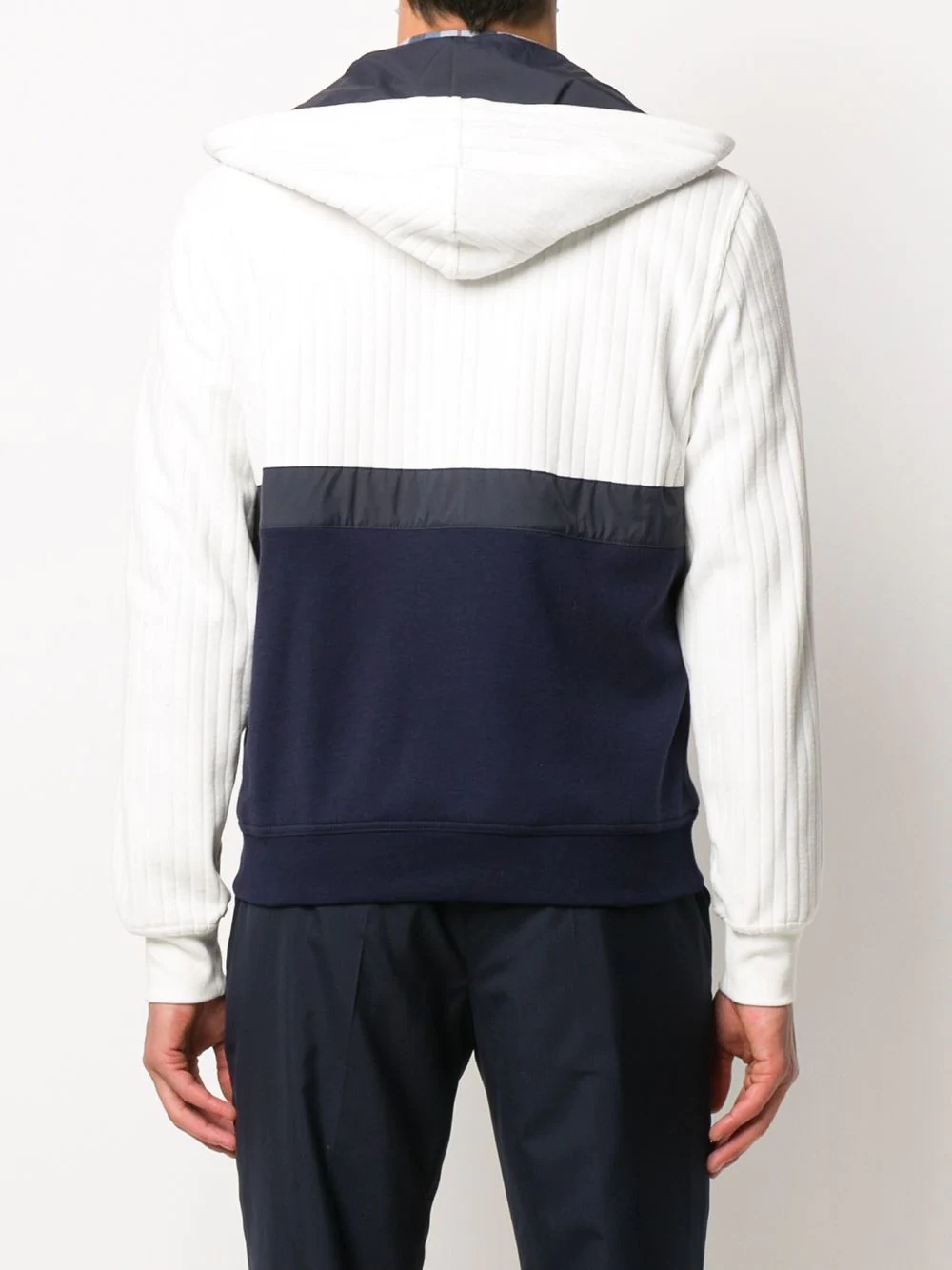 two-tone zipped hoodie - 4